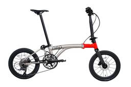 JAVA NEO 9-Speed Triple-Fold Bike - 16 Inch - Red Titanium Carbon Fork - Image 59 (thumbnail)