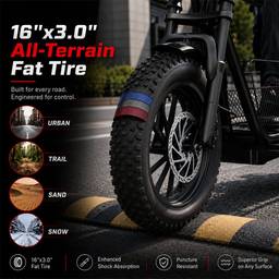 Windhorse D1 Electric Scooter  - 750W 48V 15Ah - Black - Image 5 (thumbnail)