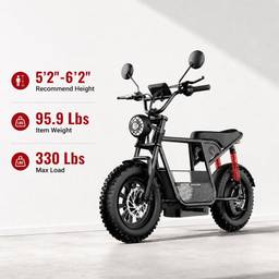 Windhorse D1 Electric Scooter  - 750W 48V 15Ah - Black - Image 9 (thumbnail)