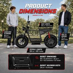 Windhorse D1 Electric Scooter  - 750W 48V 15Ah - Black - Image 10 (thumbnail)