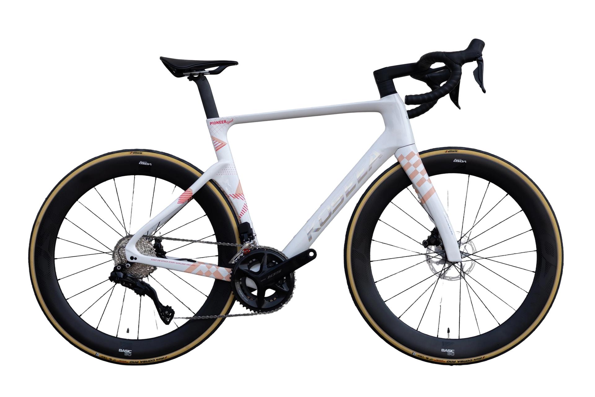 Kossea Pioneer Sport - 105 Di2 Carbon Road Bike - Cloud Sakura White - Image 1
