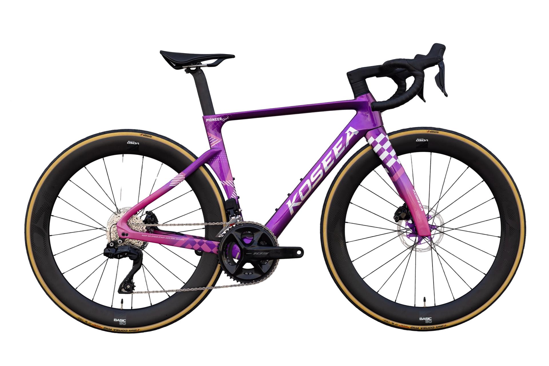 Kossea Pioneer Sport - 105 Di2 Carbon Road Bike - Cloud Sakura White - Image 12