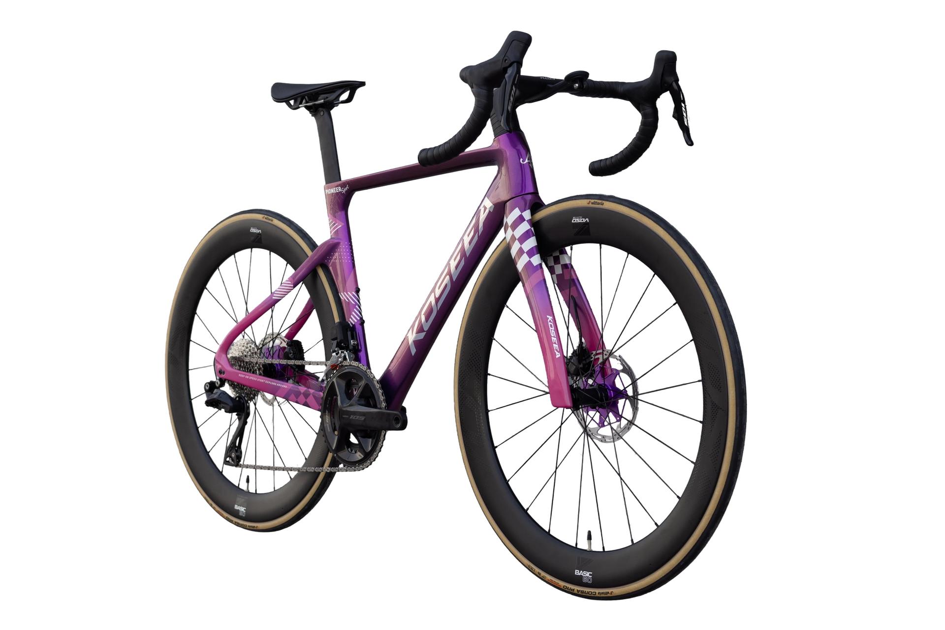 Kossea Pioneer Sport - 105 Di2 Carbon Road Bike - Cloud Sakura White - Image 13