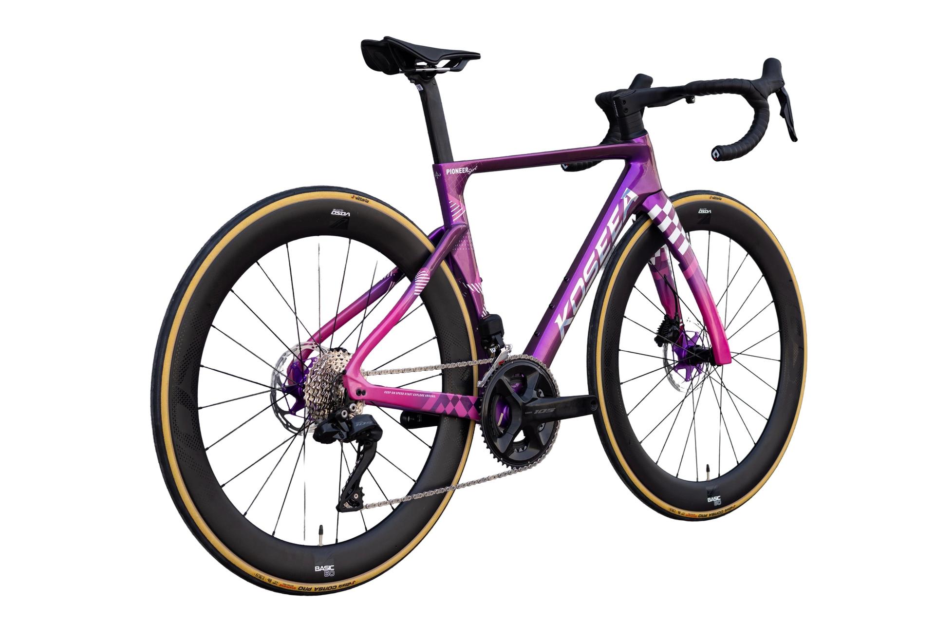 Kossea Pioneer Sport - 105 Di2 Carbon Road Bike - Cloud Sakura White - Image 14