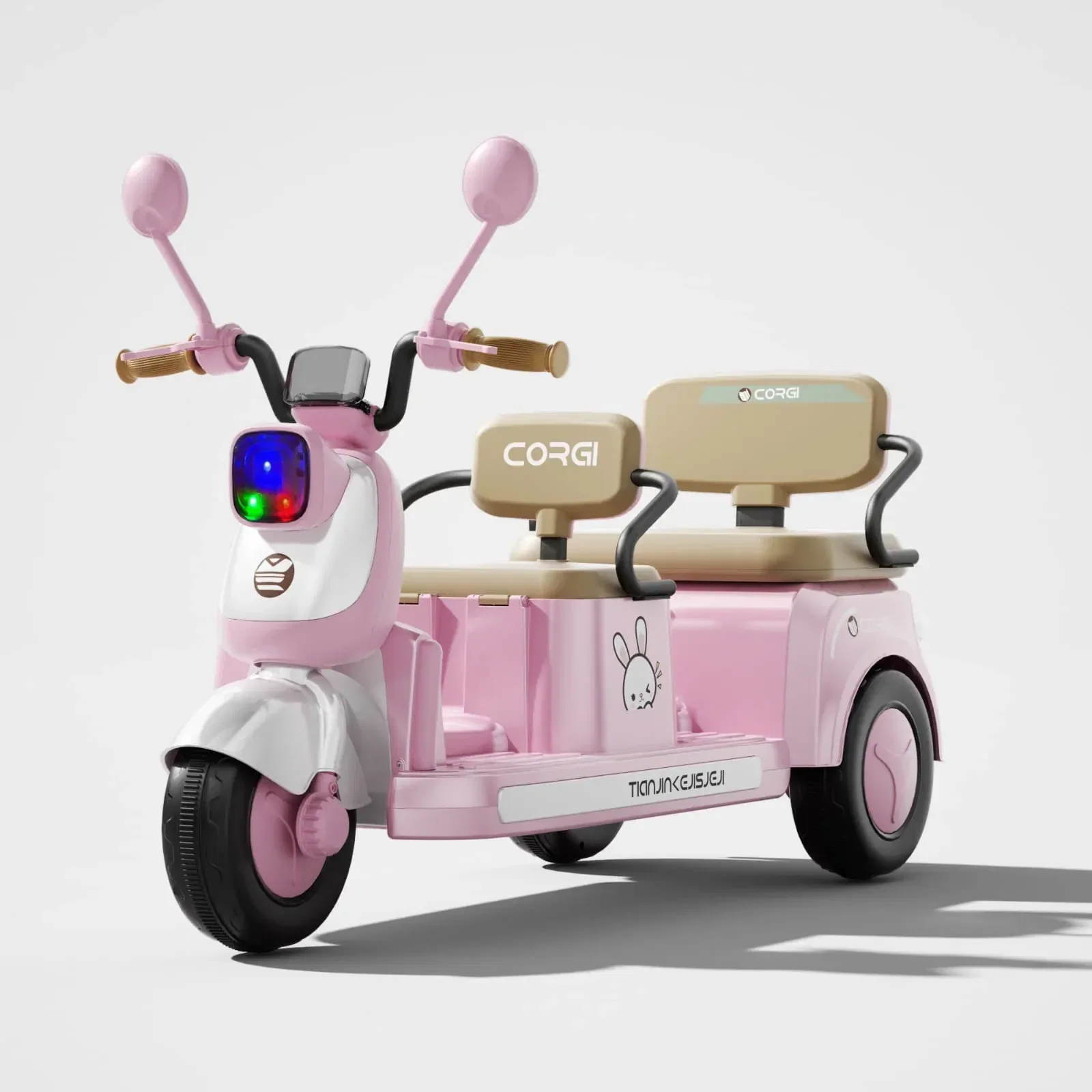 Kids Electric Tricycle Double Seat with Remote – 12V 7Ah Dual Motor - Electric scooter product image