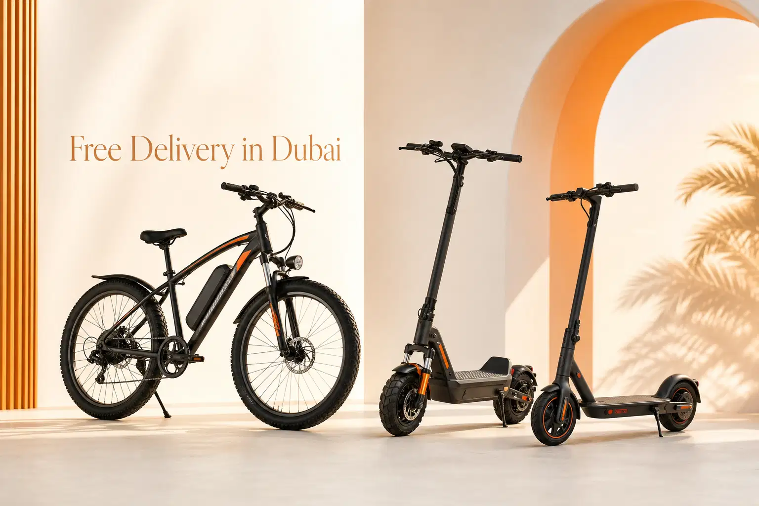 Electric scooters and bikes — free delivery in Dubai