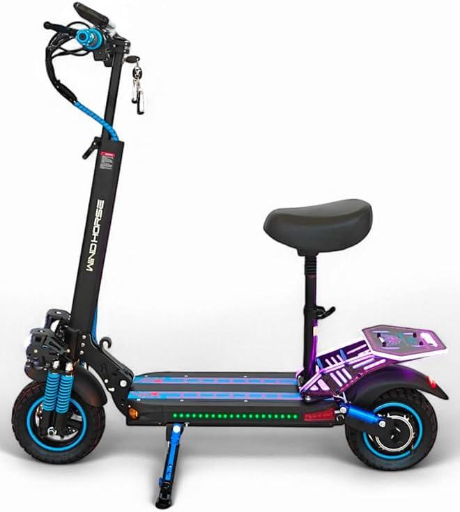 Windhorse H5 Plus Black Windhorse H5 Plus Electric Scooter – 1200W, 48V, & 50 km Range - Image 2
