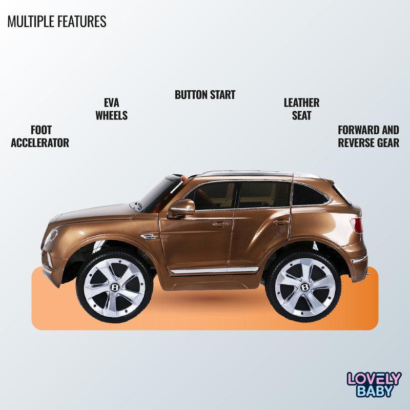 Lbc2158dx Br Bentley Bentayga Kids Electric Ride-On Car - 12V Dual Motor - Bronze - Image 4