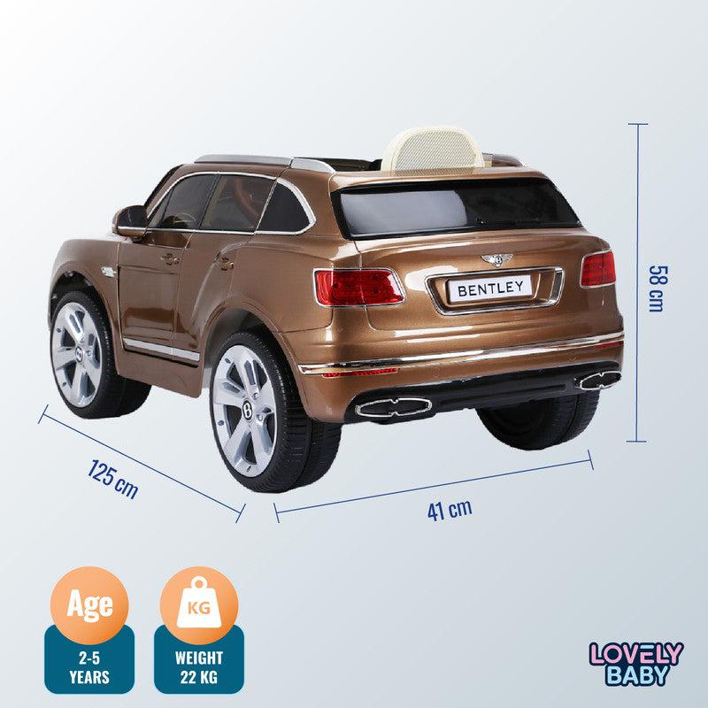 Lbc2158dx Br Bentley Bentayga Kids Electric Ride-On Car - 12V Dual Motor - Bronze - Image 5