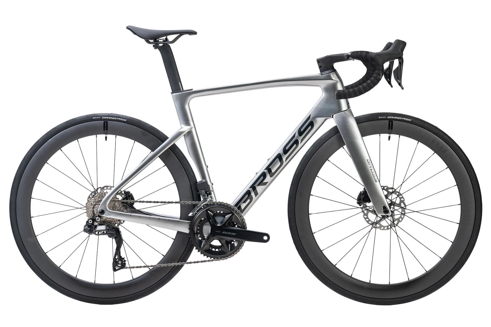 Bross Vagabond Aero 6se 105 Di2 Carbon Road Bike Nano Silver Bross Vagabond Aero 6SE - 105 Di2 Carbon Road Bike - Nano Silver - Image 1