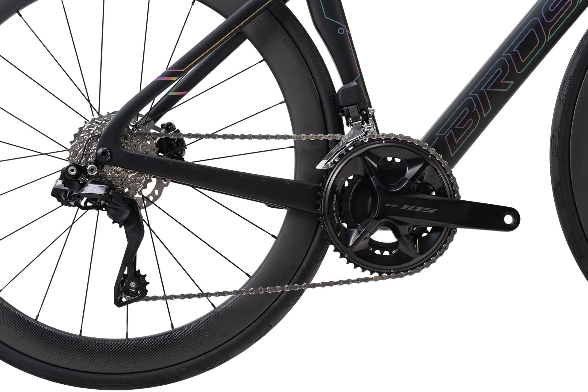 Bross Vagabond Aero 6se 105 Di2 Carbon Road Bike Reflective Black Bross Vagabond Aero 6SE - 105 Di2 Carbon Road Bike - Reflective Black - Image 21