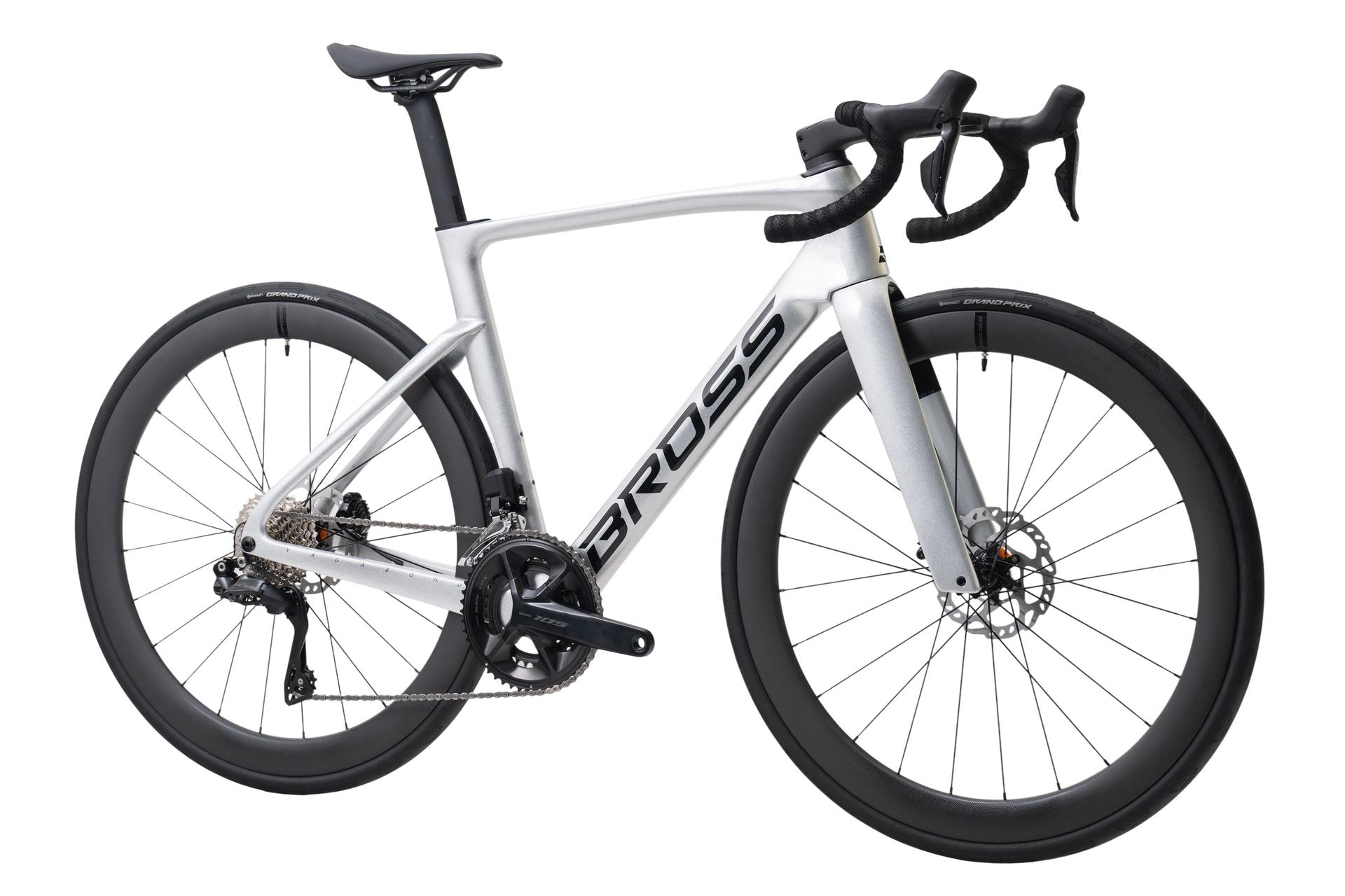 Bross Vagabond Aero 6se 105 Di2 Carbon Road Bike Sparkling Silver Bross Vagabond Aero 6SE - 105 Di2 Carbon Road Bike - Sparkling Silver - Image 56