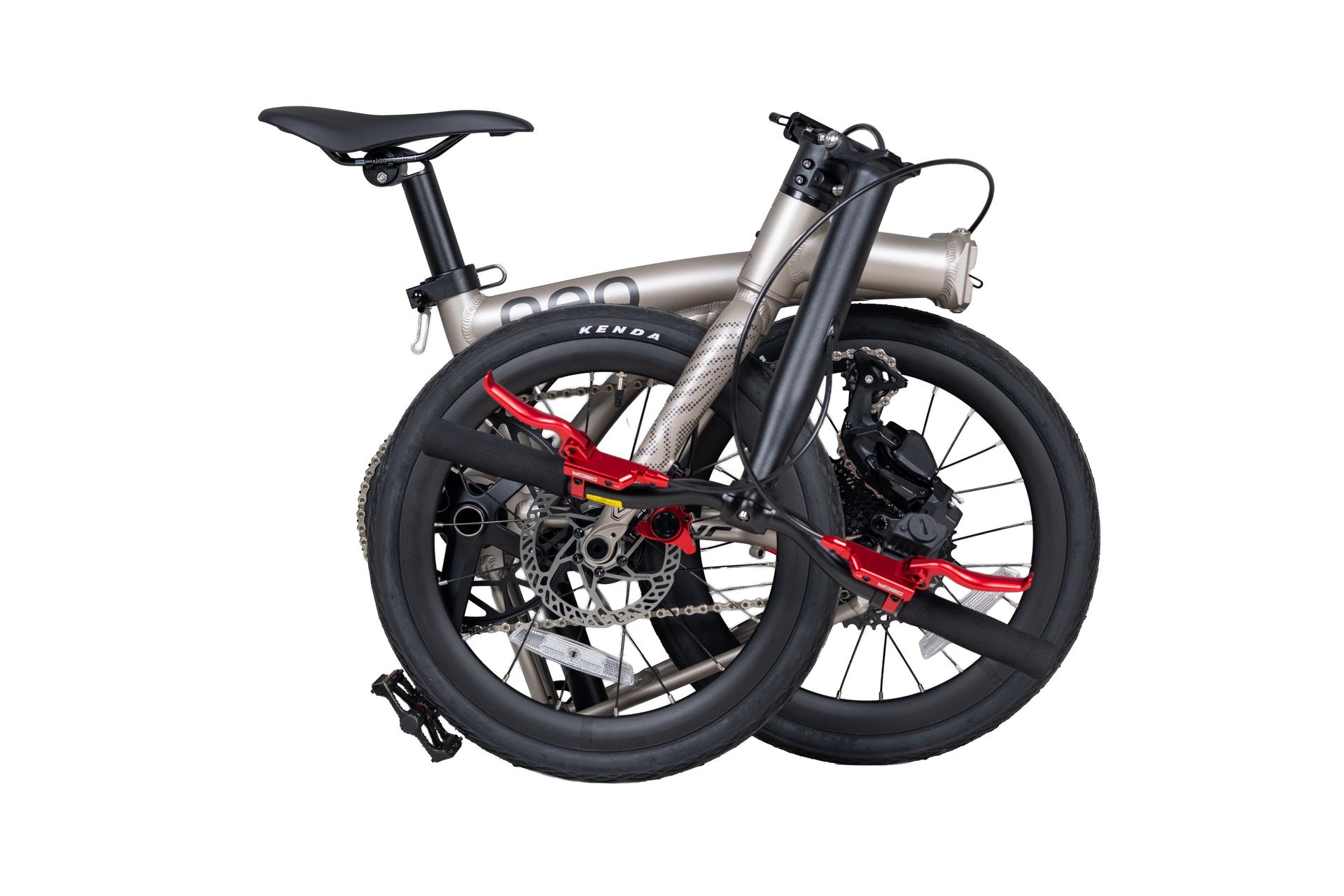 Java Neo12 Titanium JAVA NEO 12-Speed E-Shifter Triple-Fold Bike - 16 Inch - Titanium - Image 3