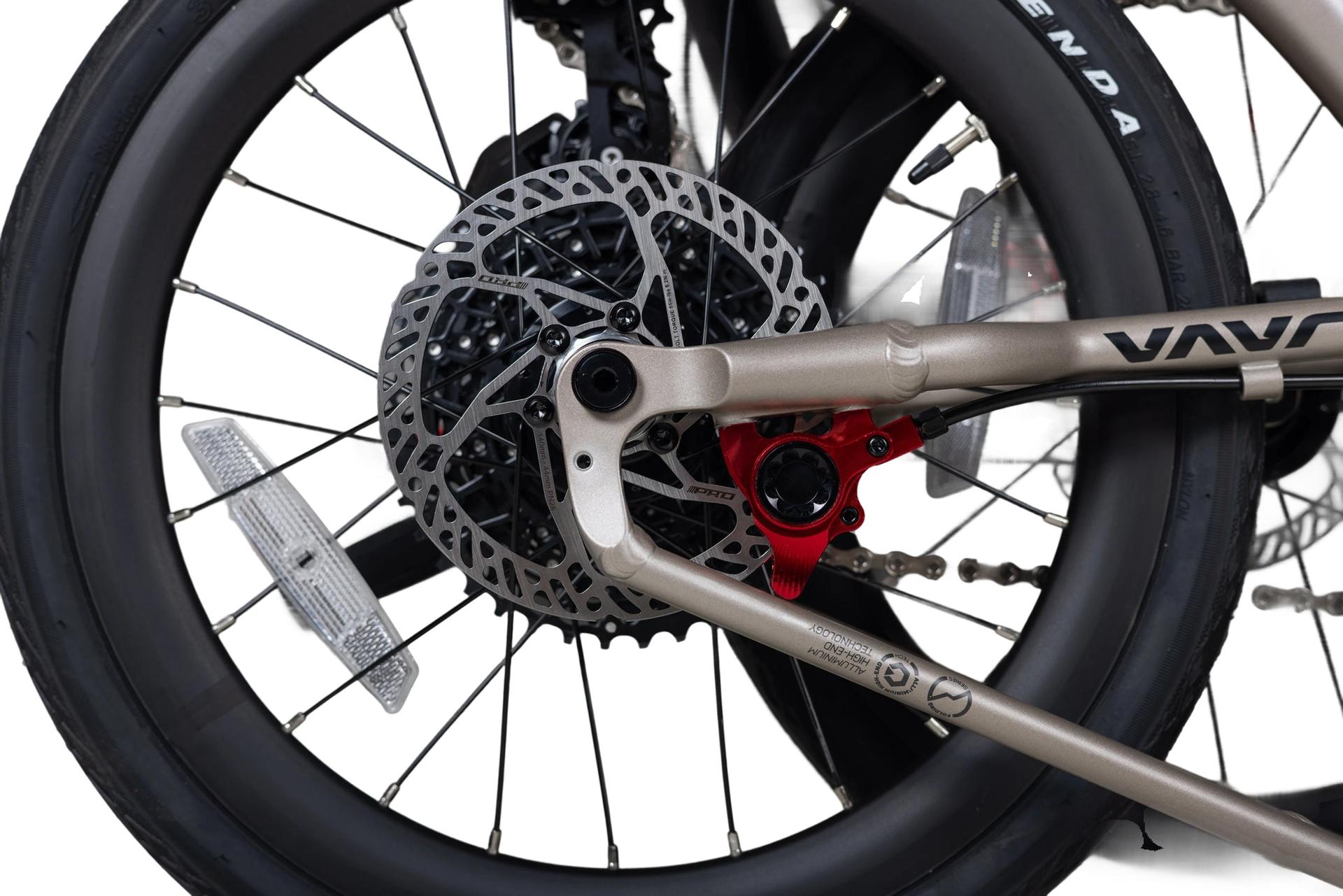 Java Neo12 Titanium JAVA NEO 12-Speed E-Shifter Triple-Fold Bike - 16 Inch - Titanium - Image 6