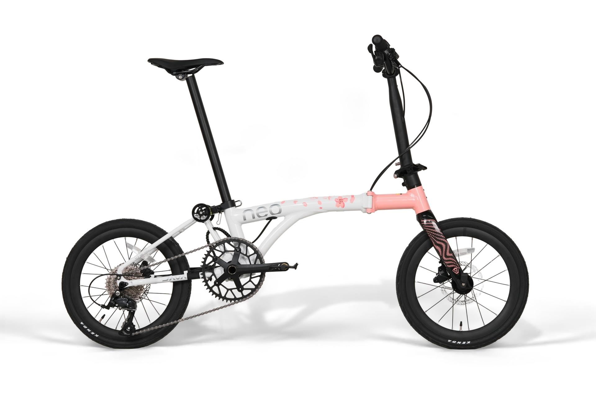 Java Neo12 Peach Blossom Cf JAVA NEO 12-Speed E-Shifter Triple-Fold Bike - 16 Inch - Peach Blossom Carbon Fork - Image 29