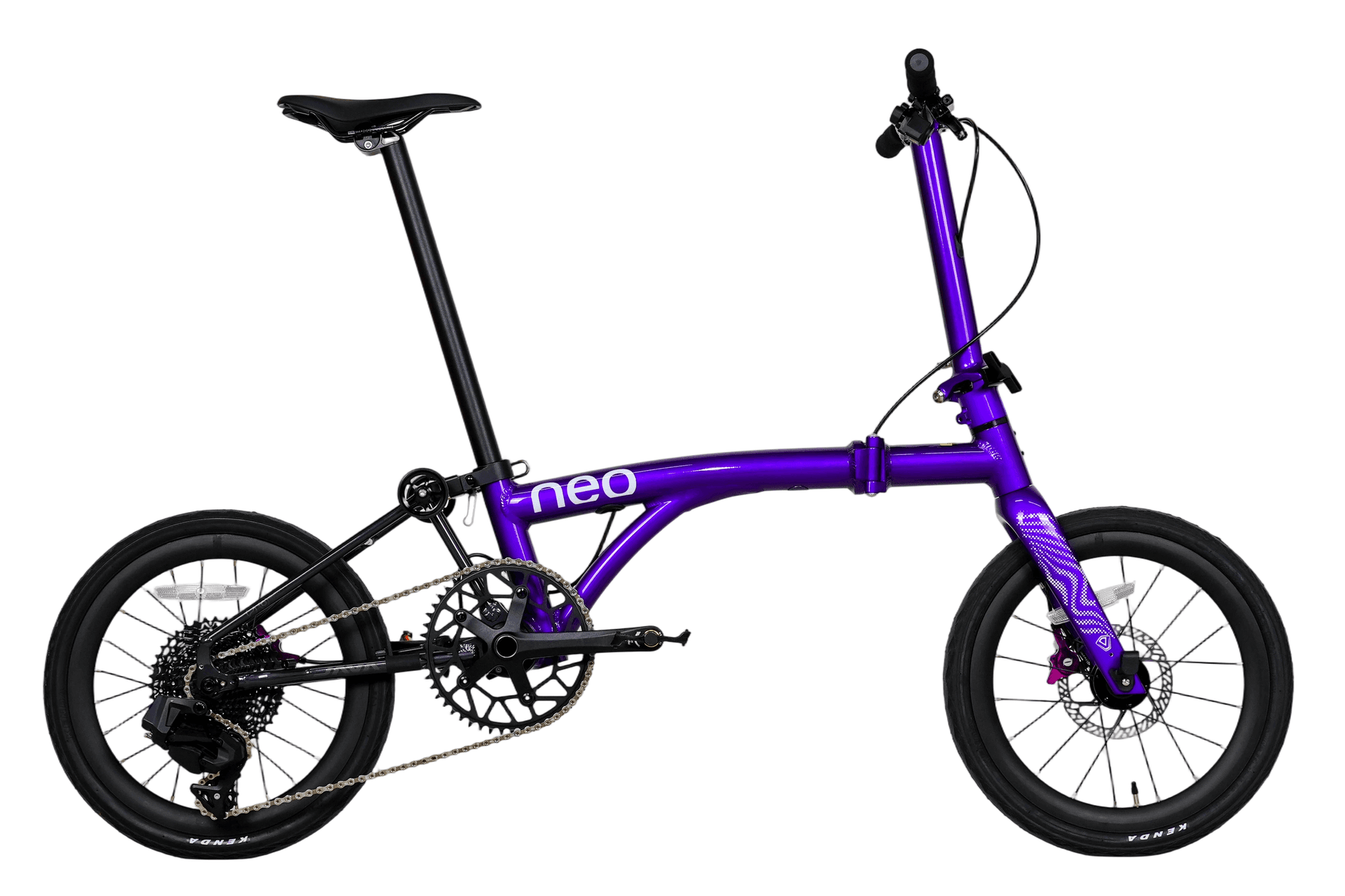 Java Neo12 Metallic Electric Purple Cf JAVA NEO 12-Speed E-Shifter Triple-Fold Bike - 16 Inch - Metallic Electric Purple (Carbon Fork Handlebar) - Image 15