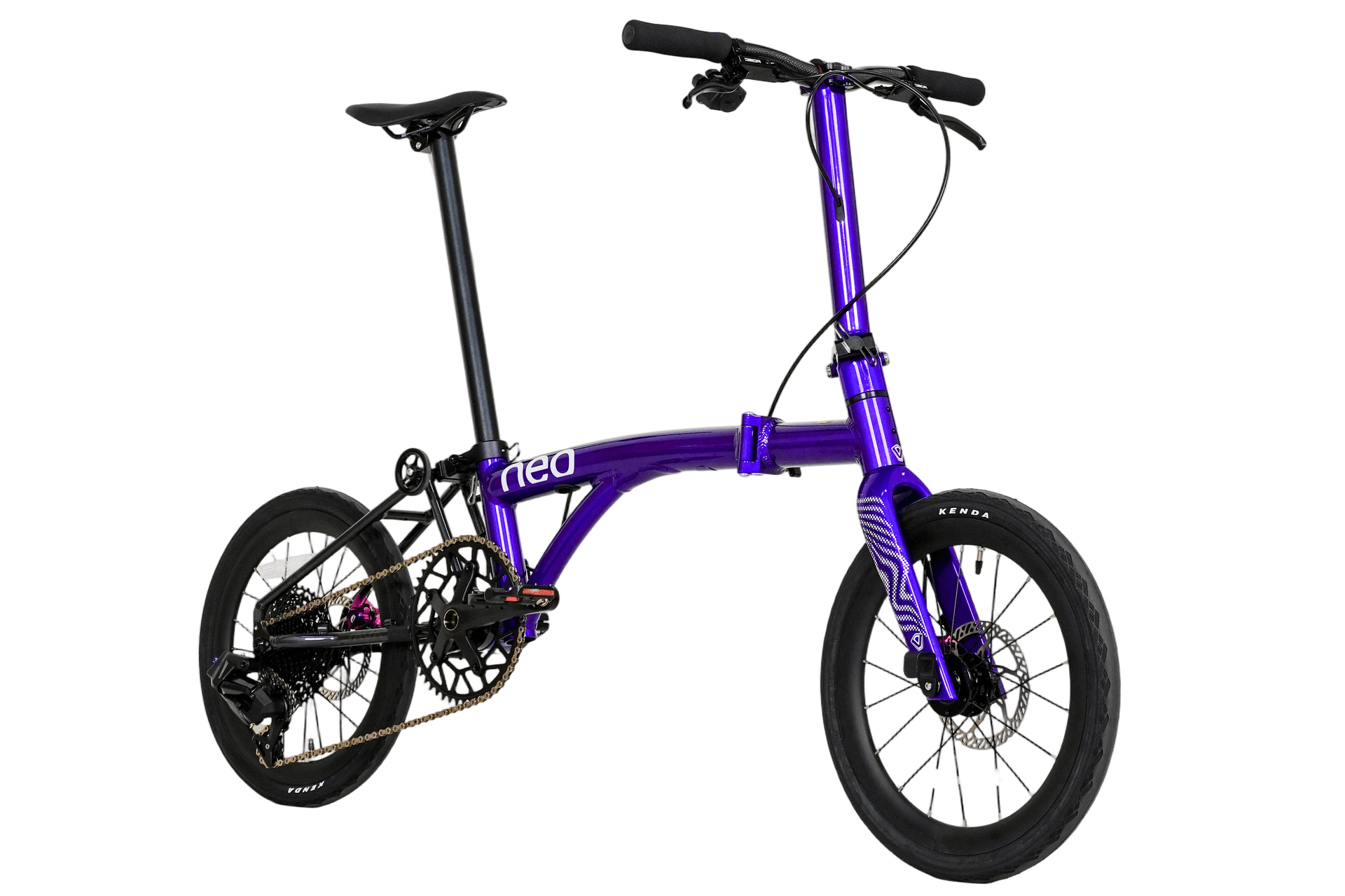 Java Neo12 Metallic Electric Purple Cf JAVA NEO 12-Speed E-Shifter Triple-Fold Bike - 16 Inch - Metallic Electric Purple (Carbon Fork Handlebar) - Image 17