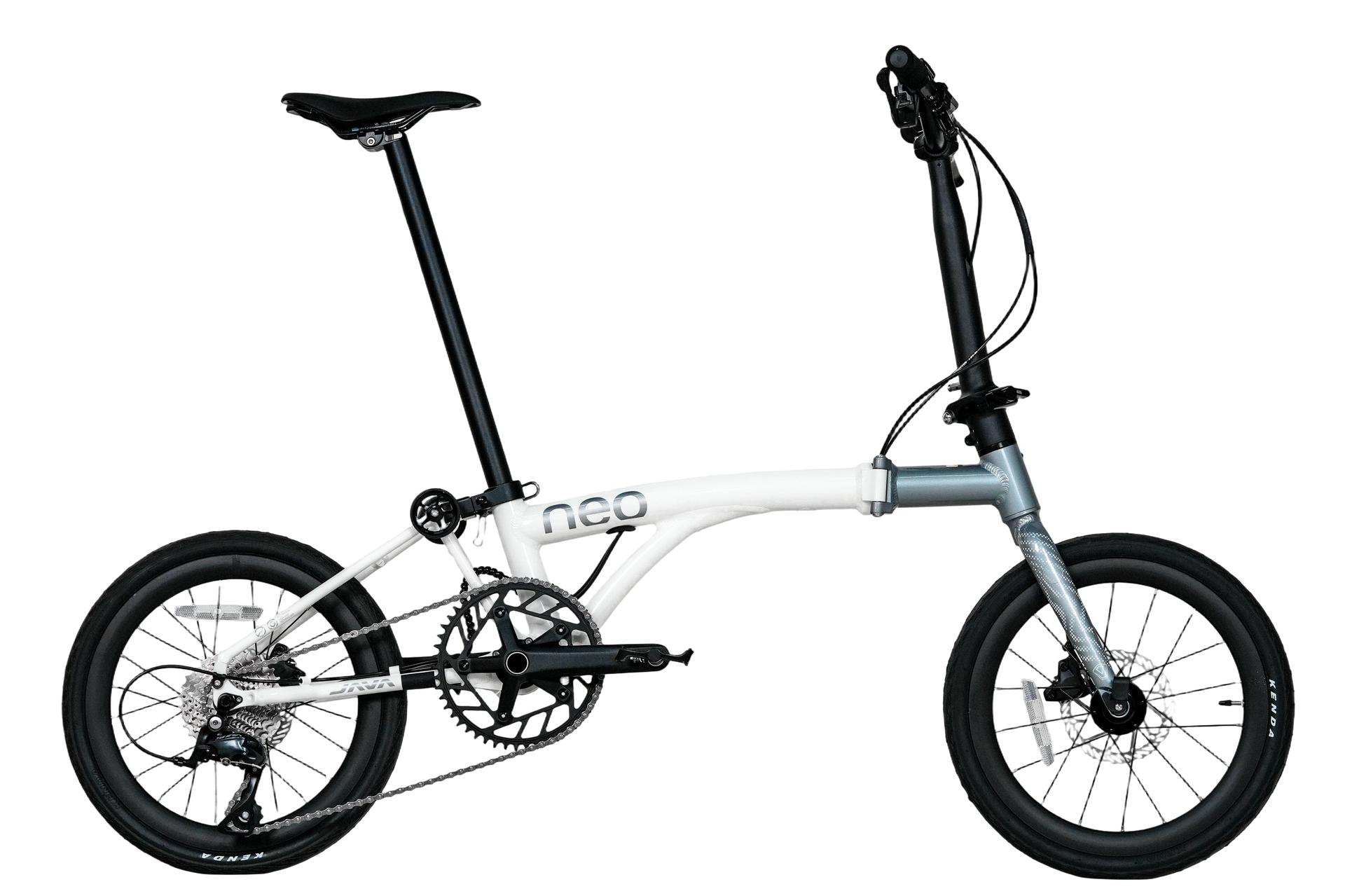 Java Neo9 Grey White JAVA NEO 9-Speed Triple-Fold Bike - 16 Inch - Grey/White - Image 14