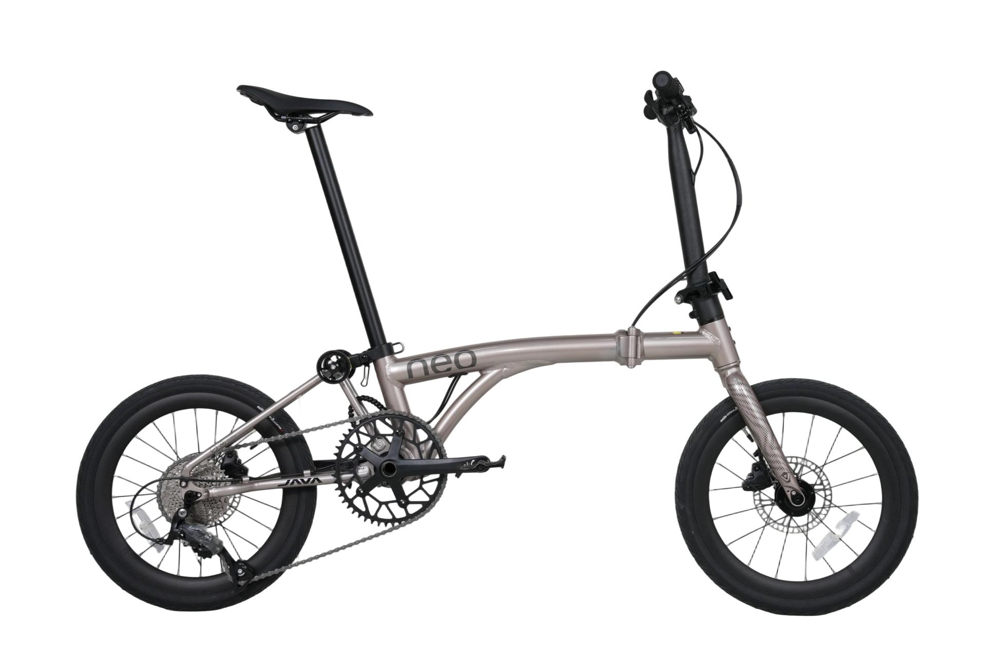 Java Neo9 Titanium JAVA NEO 9-Speed Triple-Fold Bike - 16 Inch - Titanium - Image 1