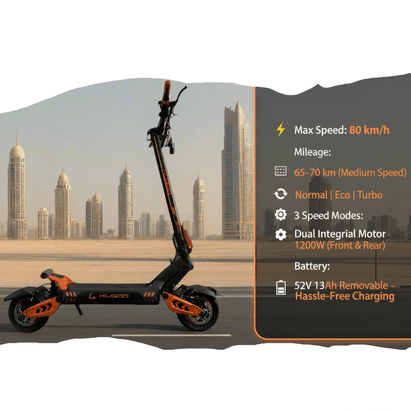 KUGOO G3 Plus Orange Kugoo G3 Plus Electric Scooter - 2400W 52V 23Ah - Orange - Image 2