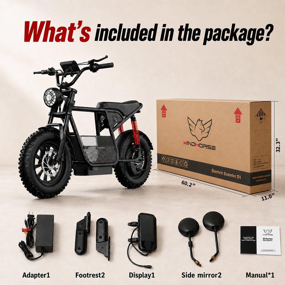 Wh D1 Black Windhorse D1 Electric Scooter - 750W 48V 15Ah - Black - Image 8