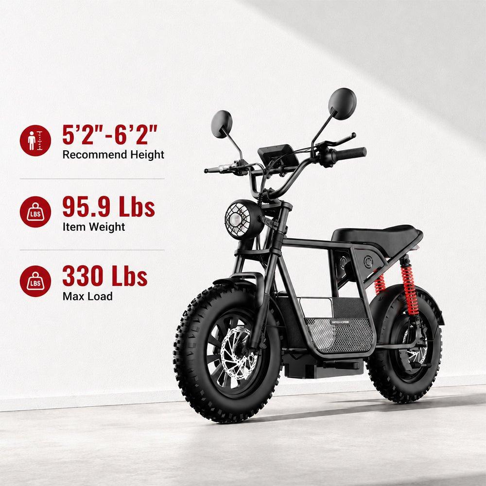 Wh D1 Black Windhorse D1 Electric Scooter - 750W 48V 15Ah - Black - Image 9