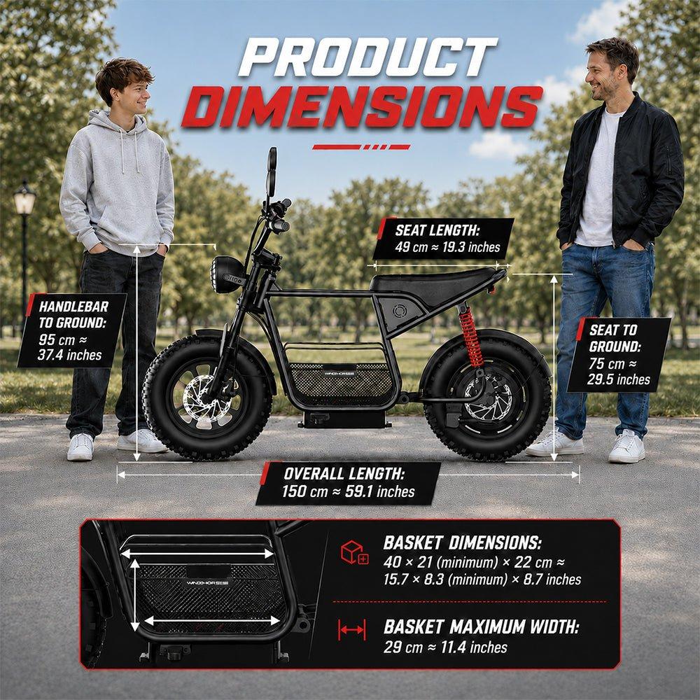 Wh D1 Black Windhorse D1 Electric Scooter - 750W 48V 15Ah - Black - Image 10