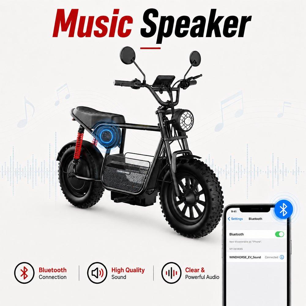 Wh D1 Black Windhorse D1 Electric Scooter - 750W 48V 15Ah - Black - Image 11